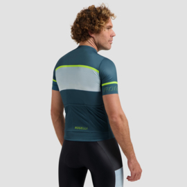 Rogelli Hero II heren fietsshirt korte mouwen - blauw/lime