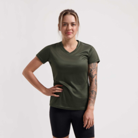 Rogelli Promo dames hardloopshirt korte mouwen - legergroen