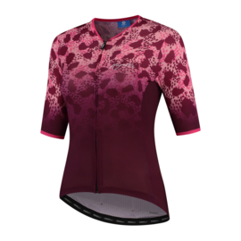 Rogelli Animal dames fietsshirt korte mouwen – bordeaux/roze (eco)