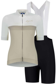 Rogelli Prime dames fietskledingset - zand/wit/zwart