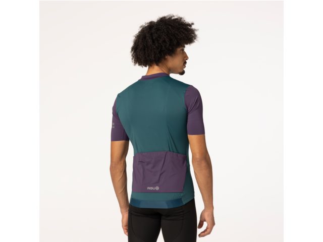 AGU Performance Colorblock heren  fietsshirt korte mouwen - deep sea green