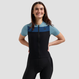 Rogelli Core Block dames fietsshirt korte mouwen - blauw/zwart