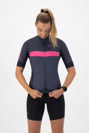 Rogelli Prime dames fietsshirt korte mouwen - blauw/roze