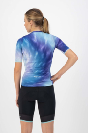 Rogelli Tie Dye dames fietsshirt korte mouwen - blauw