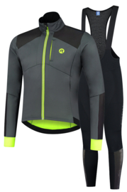 Rogelli Hi Vis winter fietskledingset - grijs/reflectie/fluor