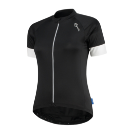 Rogelli Modesta dames fietsshirt korte mouwen - zwart/wit