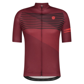 AGU Essential/Striped heren fietskledingset - rood/zwart