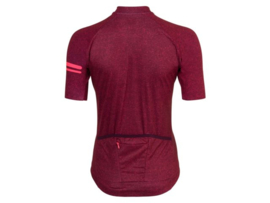 AGU Melange dames fietsshirt korte mouwen - bordeaux/neon coral