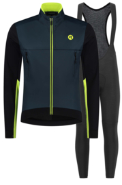 Rogelli Cadence/Ultracing winter fietskledingset - blauw/fluor/zwart