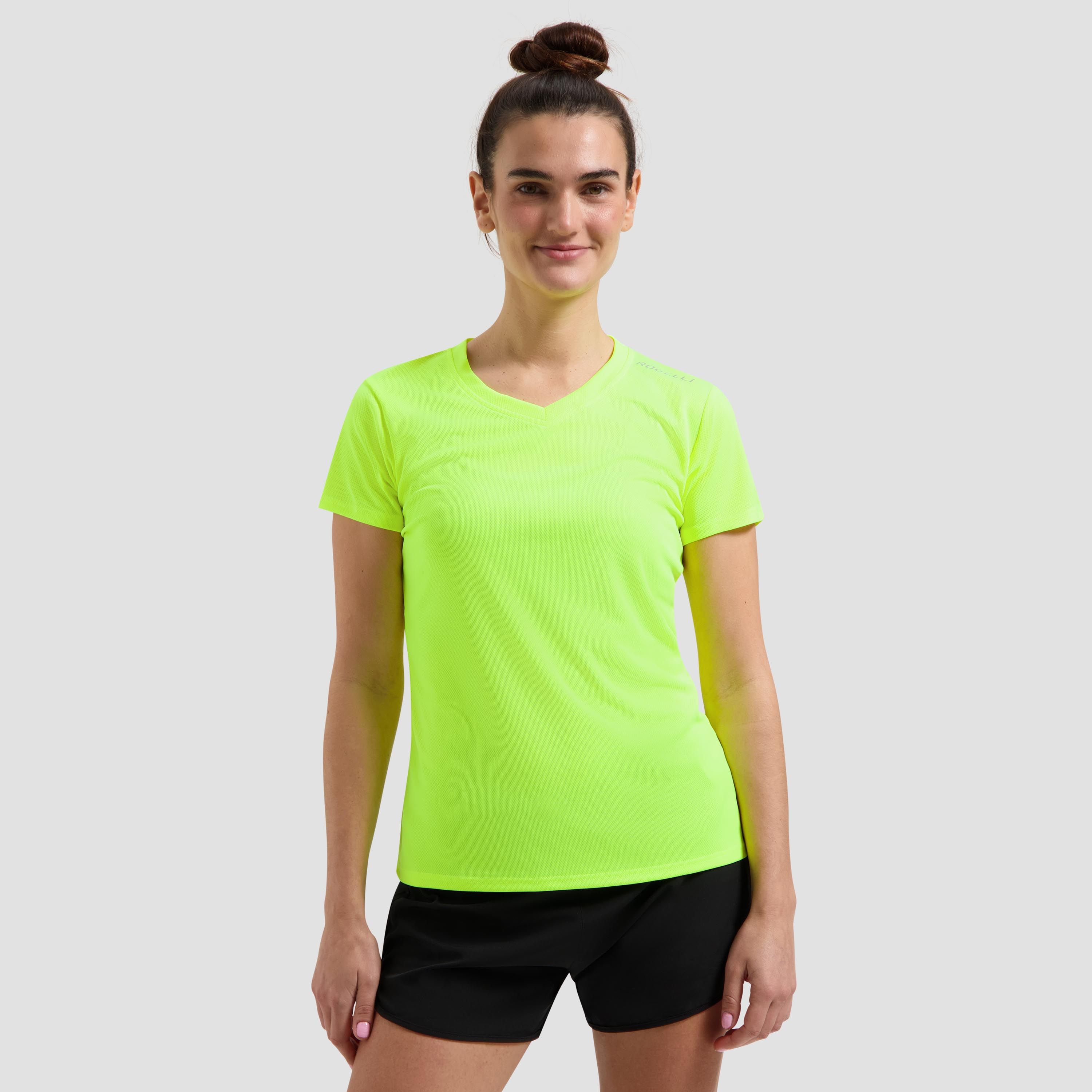 Rogelli Promo dames hardloopshirt korte mouw - fluor