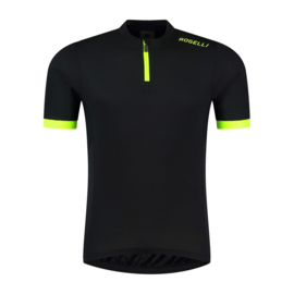 Rogelli Core kinder fietsshirt korte mouwen - zwart/fluor