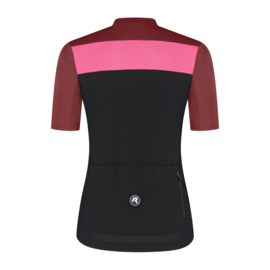Rogelli Core Block dames fietsshirt korte mouwen - rood/zwart/roze