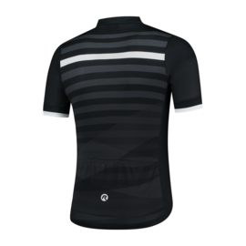 Rogelli Stripe fietsshirt korte mouwen - zwart/wit