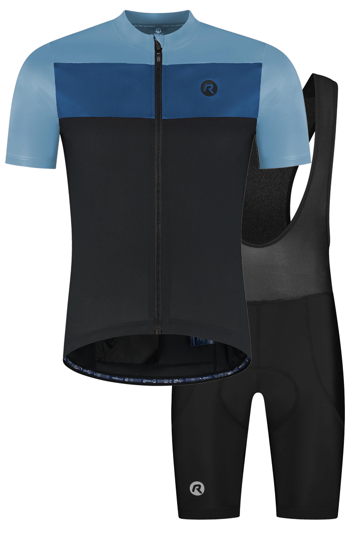 Rogelli Core Block heren fietskledingset - blauw/zwart