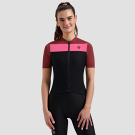 Rogelli Core Block dames fietsshirt korte mouwen - rood/zwart/roze