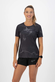 Rogelli Marble hardloopshirt dames korte mouw - zwart