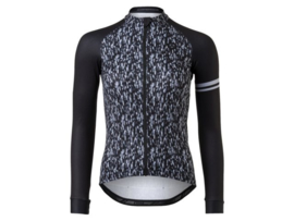 AGU Essential Melange dames fietsshirt lange mouwen - zwart/wit