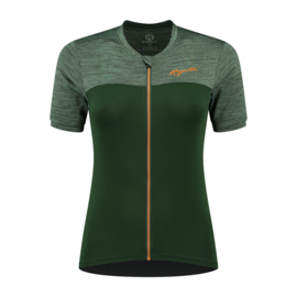 Rogelli Melange dames fietsshirt korte mouwen - groen/oranje