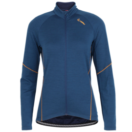 Löffler Wool dames fietsshirt lange mouwen  - blauw