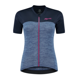 Rogelli Melange dames fietsshirt korte mouwen - blauw/roze