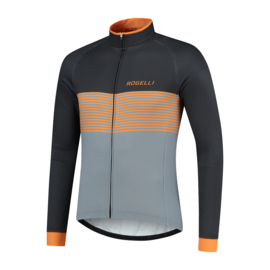 Rogelli Boost heren fietsshirt lange mouwen - grijs/oranje