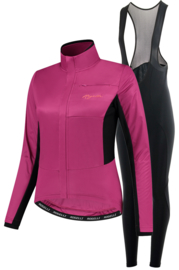 Rogelli Barrier/Nero dames winter fietskledingset - roze/zwart