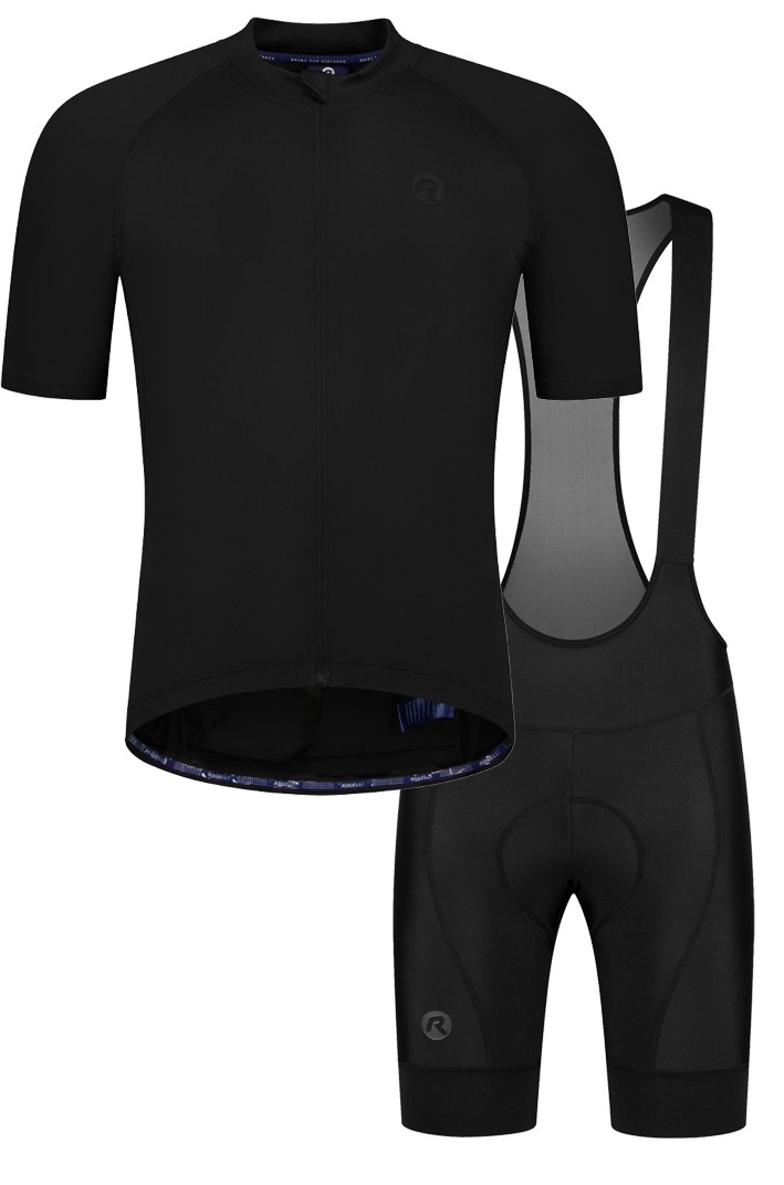 Rogelli Essential II heren zomer fietskledingset - zwart