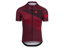 AGU Essential Striped fietsshirt korte mouwen - bordeauxrood