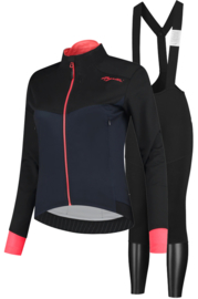 Rogelli Halo/Contenta dames winter fietsjack - blauw/zwart/coral