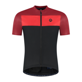Rogelli Core Block heren fietsshirt korte mouwen - rood/zwart