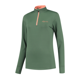 Rogelli Snake dames hardloopshirt lange mouwen - groen/coral