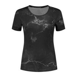 Rogelli Marble hardloopshirt dames korte mouw - zwart