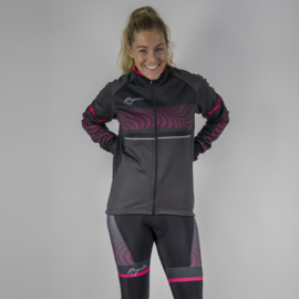 Rogelli Bella dames winter fietsjack - zwart/roze