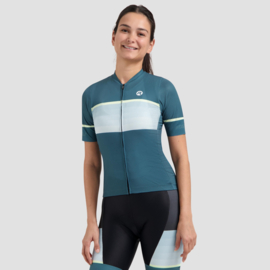 Rogelli Impress II dames fietsshirt korte mouwen – blauw/geel