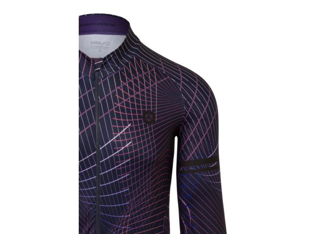 AGU Performance Nocturnal Lines heren fietsshirt lange mouwen - paars
