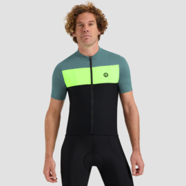 Rogelli Core Block heren fietsshirt korte mouwen - zwart/turquoise