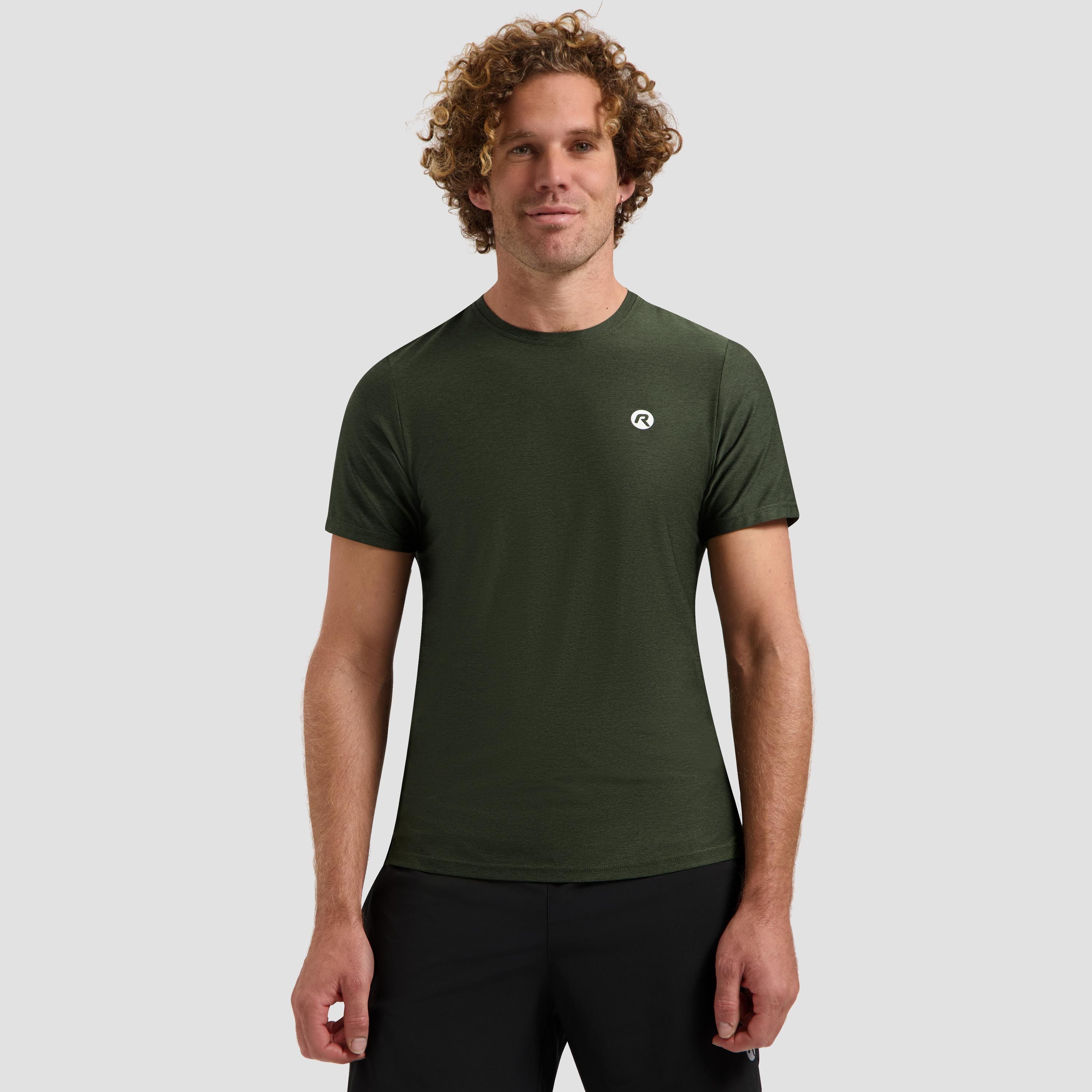 Rogelli Essential hardloopshirt heren korte mouw - legergroen