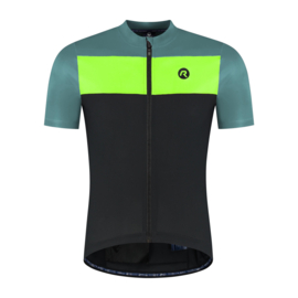 Rogelli Core Block heren fietsshirt korte mouwen - zwart/turquoise