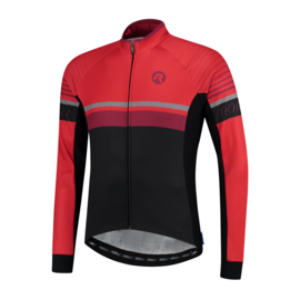 Rogelli Hero heren fietsshirt lange mouwen - zwart/rood/bordeaux