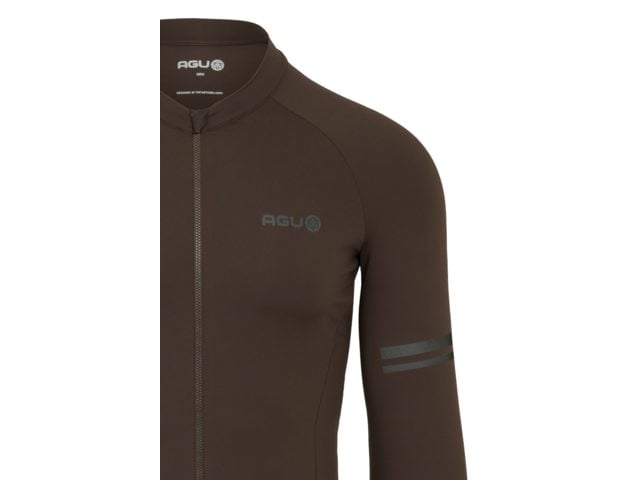 AGU Performance Solid heren fietsshirt lange mouwen - ground coffee