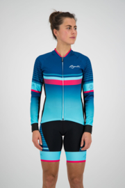 Rogelli Impress dames fietsshirt lange mouwen – blauw/roze