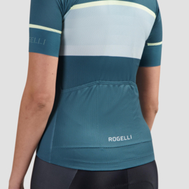 Rogelli Impress II dames fietsshirt korte mouwen – blauw/geel