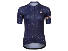 AGU Mini Flower dames fietsshirt korte mouwen - blauw