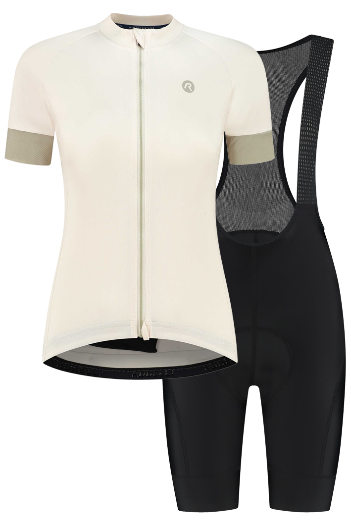 Rogelli Modesta dames zomer fietskledingset - zand/zwart