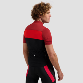 Rogelli Core Block heren fietsshirt korte mouwen - rood/zwart