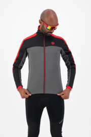 Rogelli Freeze heren winter fietsjack - grijs/zwart/rood