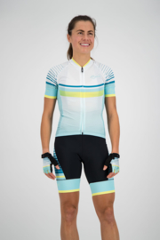 Rogelli Impress dames fietsshirt korte mouwen – turquoise/geel