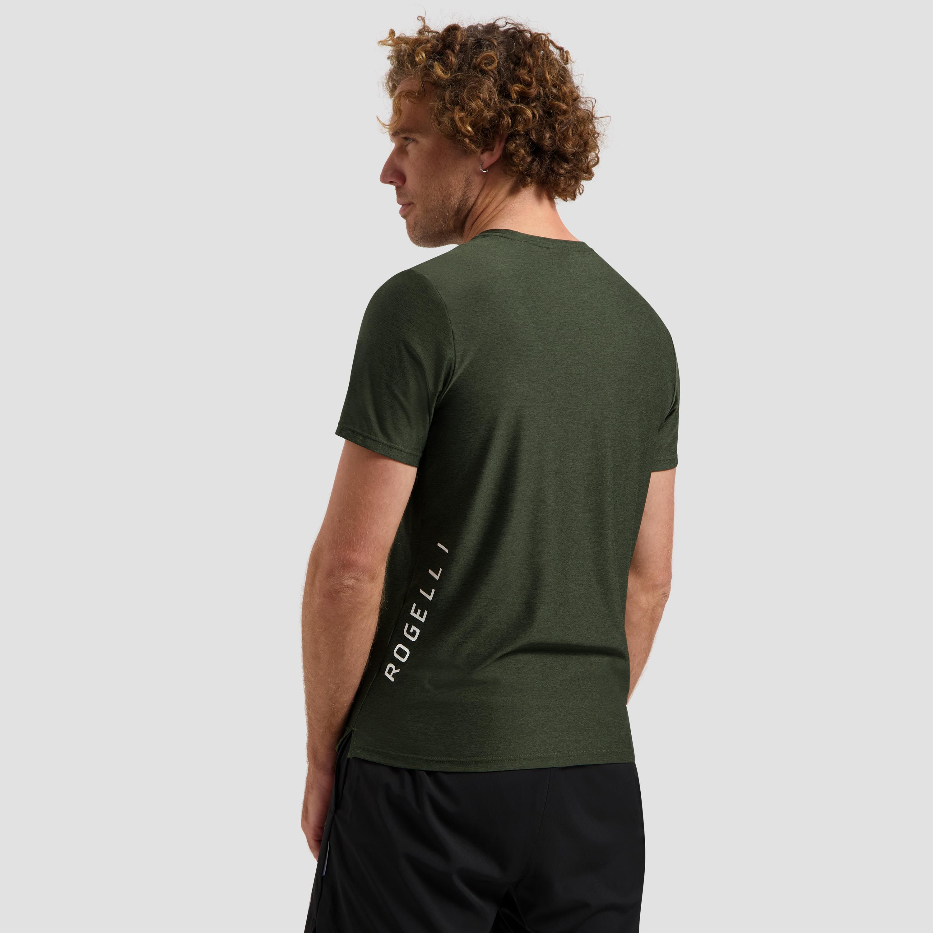 Rogelli Essential hardloopshirt heren korte mouw - legergroen