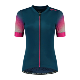 Rogelli Waves dames fietsshirt korte mouwen – blauw/roze