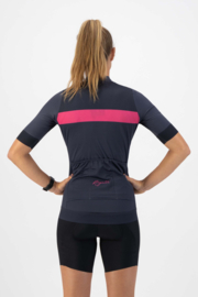 Rogelli Prime dames fietskledingset - blauw/roze/zwart